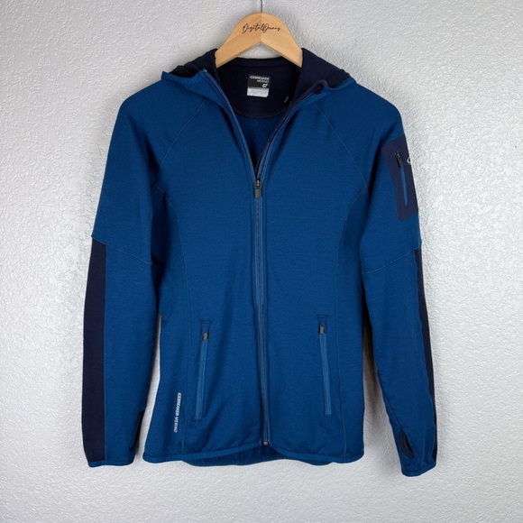 Icebreaker Atom Full Zip Hoodie, Blue M - Merino GT, Long Sleeve, Gorp, Wool - Picture 2 of 11